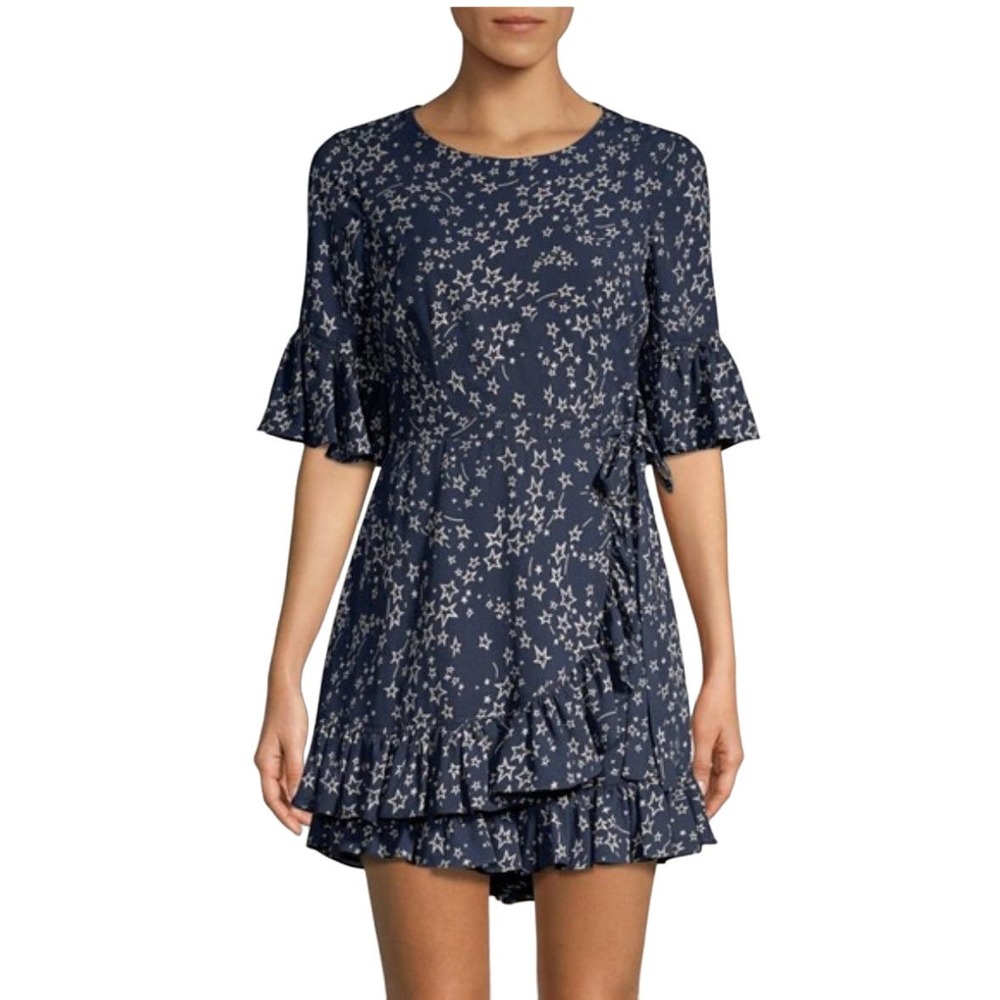 DELILAH CELESTIAL STAR PRINT WRAP ROMPER WOMEN SIZE 2/4